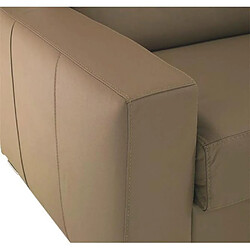 Inside 75 Canapé d'angle DREAMER convertible EXPRESS 140cm CUIR VACHETTE taupe clair matelas 16 cm pas cher