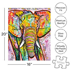 AQUARIUS Dean Russo Elephant Puzzle (Puzzle 500 piAces) - Sans reflets - Ajustement prAcis - Marchandises et objets de collection Dean Russo sous licence officielle - 16 x 20 pouces