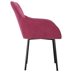 Maison Chic Lot de 2 Chaises à manger | Chaise de salle à manger cuisine Rouge bordeaux Velours -GKD68179 pas cher