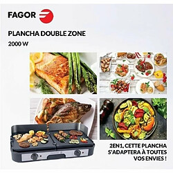 FAGOR - FG823 - Plancha Inox Extra Large - 2200 W