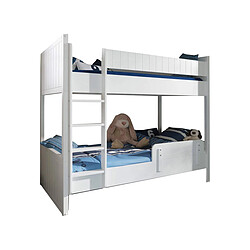 VIPACK Lit superposé 90x200 sommier inclus Robin - Blanc