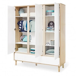 Pinolino Chambre de bébé Flow 3 pièces lit de bébé évolutif commode à langer armoire