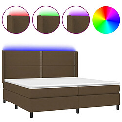 vidaXL Sommier à lattes de lit matelas LED Marron foncé 200x200 cm