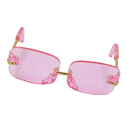 1/6 paire lunettes carrées verres verres transparents pour poupées blythe rose