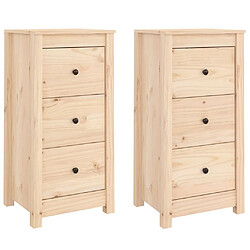 Maison Chic Ensemble de 2 Buffets,commode,console pour rangement 40x35x80 cm Bois massif de pin -MN96928