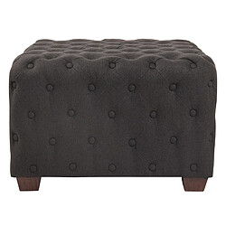 Acheter Decoshop26 Tabouret bas repose-pieds pouf forme carré en tissu gris foncé capitonné 10_0003714