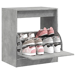 Maison Chic Armoire à chaussures | Meuble de rangement à chaussures Meuble d'Entrée gris béton 60x42x69 cm bois d'ingénierie -MN58675