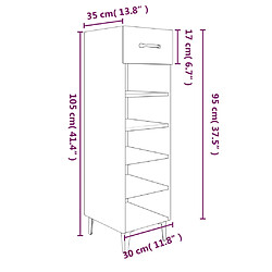 vidaXL Meuble à chaussures Chêne marron 30x35x105 cm Bois d'ingénierie pas cher