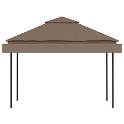 Avis vidaXL Belvédère et double toits étentus 3x3x2,75 m Taupe 180g/m²