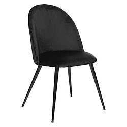 Toilinux Lot de 4 Chaises Slano - Noir