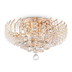 MAYTONI Plafonnier semi-encastré or et cristal, 6 lumières, E14