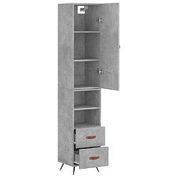 Avis vidaXL Buffet haut Gris béton 34,5x34x180 cm Bois d'ingénierie