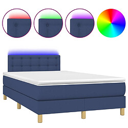 Maison Chic Lit adulte- Lit + matelas + LED,Sommier à lattes de lit matelas et LED bleu 120x190 cm tissu -GKD83590