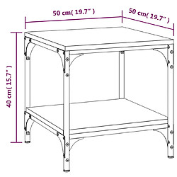 vidaXL Table basse Sonoma gris 50x50x40 cm Bois d'ingénierie pas cher