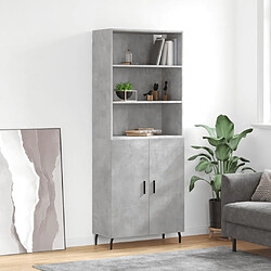 Maison Chic Buffet,Meuble de Rangement,commode pour salon,Cuisine Gris béton 69,5x34x180 cm Bois d'ingénierie -MN11853