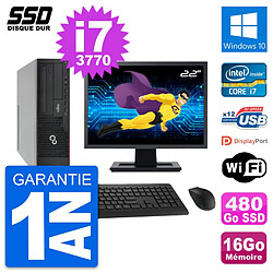 PC Fujitsu E910 DT Ecran 22" Intel i7-3770 RAM 16Go SSD 480Go Windows 10 Wifi · Occasion 