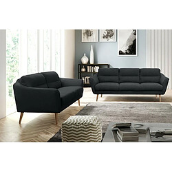 VENESETTI Canapé en tissu luxe 3 places, TRENDY noir (gris très sombre)