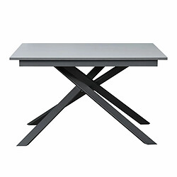 Itamoby Table Extensible Ganty 90x120/180 cm. Ciment bande de chante Anthracite cadre Anthracite pas cher