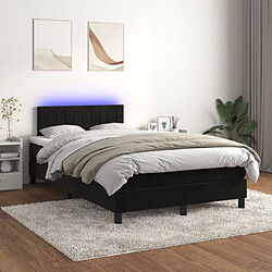 vidaXL Sommier à lattes de lit avec matelas et LED Noir 120x200 cm 