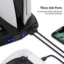 Acheter Vertical Stand avec Ventilateur de Refroidissement pour Sony PS5 Numérique Édition & Ultra HD jeu Console, contrôleur de Charge Dock et 3 USB