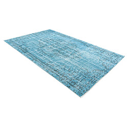 Avis Vidal Tapis de laine 267x145 Bleu Ultra Vintage