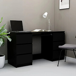 vidaXL Bureau noir 140x50x77 cm Bois d'ingénierie 