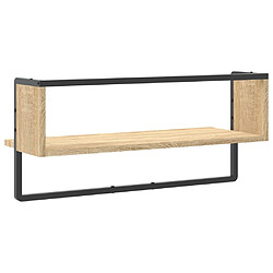 vidaXL Étagère murale avec barre chêne sonoma 65x25x30 cm pas cher