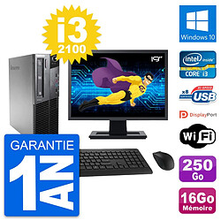 PC Lenovo M81 SFF Ecran 19" Intel i3-2100 RAM 16Go Disque 250Go Windows 10 Wifi · Occasion 