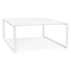 Alterego Table de réunion / bureau bench 'BAKUS SQUARE' blanc - 140x140 cm