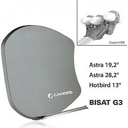 Antenne Multisatellite Cahors SMC Bisat 3 sorties + 3 LNB - Astra 19,2°, Astra 28,2°, Hotbird 13° 