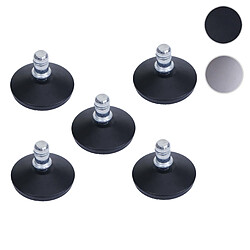 Mendler Lot de 5 patins de sol HWC-K73 au lieu de roulettes - stabilité fixe pour chaise de bureau/de salle à manger, patins de pied, Ø 11mm ~ noir