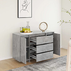 Acheter Maison Chic Buffet commode,console avec 3 tiroirs pour rangement Gris béton 120x41x75 cm Aggloméré -MN67307