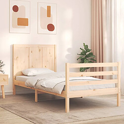 Avis Maison Chic Cadre/structure de lit avec tête de lit pour adulte - Lit Moderne Chambre simple bois massif -MN45990