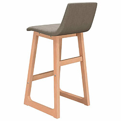 Acheter vidaXL Tabourets de bar lot de 2 taupe tissu