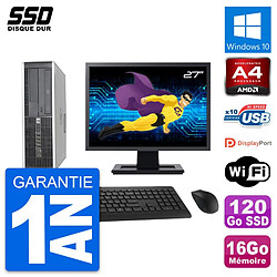 PC HP 6305 Pro SFF Ecran 27" AMD A4-5300B RAM 16Go SSD 120Go Windows 10 Wifi · Occasion 