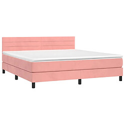 Avis Maison Chic Lit Adulte - Lit simple Lit à sommier tapissier avec matelas moelleux - Meuble de Chambre - Rose 160x200 cm Velours -MN82792