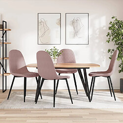 vidaXL Chaises à manger lot de 4 Rose Velours 