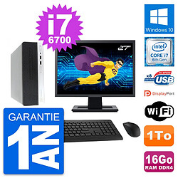 PC HP 400 G4 SFF Ecran 27" Intel i7-6700 RAM 16Go Disque Dur 1To Windows 10 Wifi · Occasion 