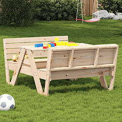 vidaXL Table de pique-nique pour enfants 88x122x58 cm bois massif pin