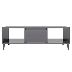 Acheter vidaXL Table basse gris brillant 103,5x60x35 cm bois d'ingénierie