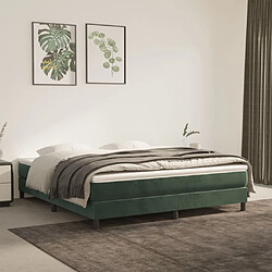 vidaXL Sommier à lattes de lit et matelas Vert foncé 160x200cm Velours 