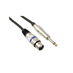 Perel C,ble professionnel xlr, xlr femelle vers jack mono 6.35mm (6m)