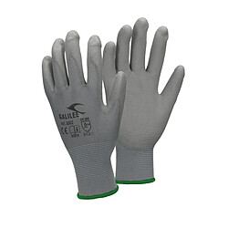 ECD Germany 4 Paires de Gants de Travail en PU - Taille 11-XXL - Couleur Gris - Élastique - Protection Usages Multiples - pour Mécanicien Constructeurs Travail de Jardin Bricolage Activités Montage