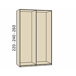 Avis Inside 75 Armoire 4 portes polar gris laquée 159,2 x 60 x 240 cm structure vide poignée Sare