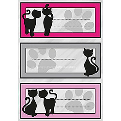 Elysees Paris Herma étiquettes 5522de nom Manche pour l'école motif chat noir, format 7, 6x 3, 5cm Contenu par Contenu: 9étiquettes