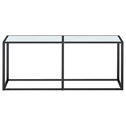 Avis Maison Chic Table console | Meuble d'entrée | Table d'appoint Marbre blanc 180x35x75,5 cm Verre trempé -GKD70620