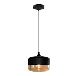 Stoex Suspension Design Style Retro Vintage Contemporain Couleur Fumé , Lustre Abat-jo Suspension Design Style Retro Vintage Contemporain Couleur Fumé , Lustre Abat-jour en Verre Corde ajustable Luminaire Salle à manger Chambre à Coucher Cuisine Salon Café Bar - Cylindre