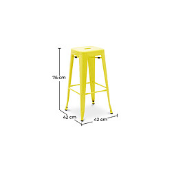 ICONIK INTERIOR Tabouret de bar - Design industriel - 76cm - Stylix Vert pastel pas cher