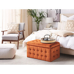 Beliani Coffre de rangement chesterfield orange MICHIGAN