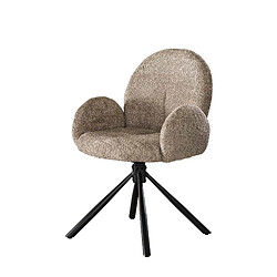 Acheter Lisa Design Narla - lot de deux fauteuils rotatifs - en tissu bouclette sable